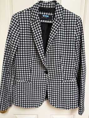 Zara M (fits small imo) Gingham single button breasted blazer preppy cottagecore